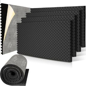 لوحة حائط من الفوم الصوتي لصناديق البيض من FOUCARSI مقاس 48 بوصة × 24 بوصة × 1 بوصة (4 عبوات، أسود) in Kuwait