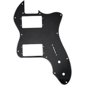 Musiclily Pro 12 فتحة واسعة النطاق HH Tele Pickguard للولايات المتحدة الأمريكية/المكسيك Fender 72 Telecaster Thinline Style جيتار كهربائي، 3 طبقات أسود