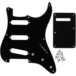 FLEOR SSS 8 Hole Vintage Strat Pickguard Guitar Back Plate with Screw for Vintage Strat Style Guitar Parts, 3Ply Mint Green