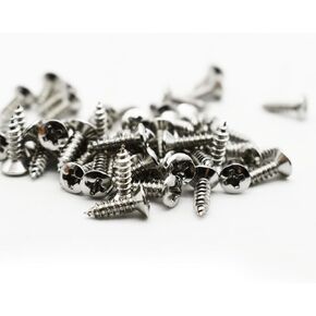 3MM Electric Guitar Bass Pickguard Screws Pick Guards Scratch Plate Mounting Screws for Fender Strat Tele TL Stratocaster Telecaster Gibson LP Les Paul SG Guitar (Silver Black each 50Pcs with Box)