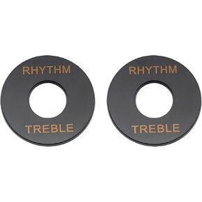 Musiclily LP Guitar Toggle Switch Washer Rhythm Treble Ring Plate for Epihone Les Paul Electric Guitar, Black(Pack of 2)