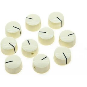 KAISH 10pcs Aged White Vintage Barrel Guitar Amplifier Knob Round Knobs with Set Screw