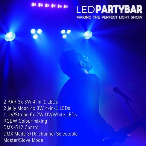 Telbum DJ Lights LED Party Bar مع حامل، DMX وأضواء DJ المنشط بالصوت للحفلات، حزمة إضاءة DJ للتحكم عن بعد، نظام إضاءة المسرح المحمول للحفلات، الفرقة، الزفاف، العروض in Kuwait
