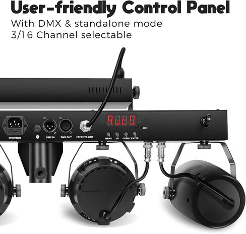 Telbum DJ Lights LED Party Bar مع حامل، DMX وأضواء DJ المنشط بالصوت للحفلات، حزمة إضاءة DJ للتحكم عن بعد، نظام إضاءة المسرح المحمول للحفلات، الفرقة، الزفاف، العروض in Kuwait
