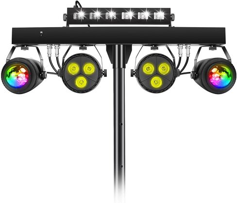 Telbum DJ Lights LED Party Bar مع حامل، DMX وأضواء DJ المنشط بالصوت للحفلات، حزمة إضاءة DJ للتحكم عن بعد، نظام إضاءة المسرح المحمول للحفلات، الفرقة، الزفاف، العروض in Kuwait