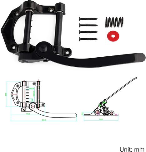 Metallor Guitar Tremolo Tailpiece Vibrato Bridge متوافق مع SG LP Tele Style Flat Top أجزاء الغيتار الكهربائي استبدال الكروم. in Kuwait
