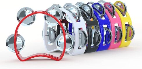 MUSCELL Tambourine for Kids,Noise Makers Noisemakers Christmas Jingle Bells Hand Bells for Party Favors,Sporting Events - 6 Pack Multicolor in Kuwait