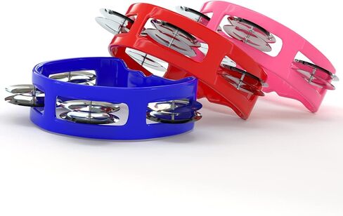 MUSCELL Tambourine for Kids,Noise Makers Noisemakers Christmas Jingle Bells Hand Bells for Party Favors,Sporting Events - 6 Pack Multicolor in Kuwait