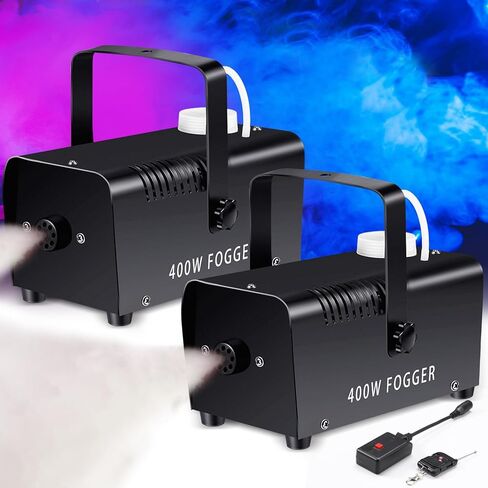 جهاز ضباب من ريتيسيه مكون من مجموعتين للهالوين مع 6 مصابيح LED ملونة وجهاز تحكم عن بعد لاسلكي مع سلك طاقة وجهاز استقبال ودليل لحفلات الزفاف تأثير مرحلة DJ (نمط أنيق، 500 واط) in Kuwait