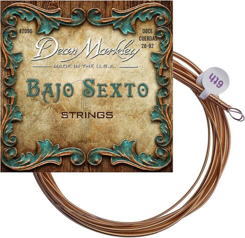 Dean Markley Doce Cuerdas Para Bajo Sexto، 28-92 SX، 80/20 نحاس حقيقي على الفولاذ السويدي، أوتار مندولين سداسية المعلبة، ملف سلسلة الرياح الخاصة للحصول على درجة أداء وأداء فائق، بيج in Saudi Arabia