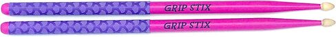 GRIP STIX بطول 15 بوصة باللون الوردي مع أعواد طبلة أرجوانية غير قابلة للانزلاق - مثالية لجميع أنواع الطبول، وتمارين القلب والتمارين الهوائية واللياقة البدنية in Kuwait