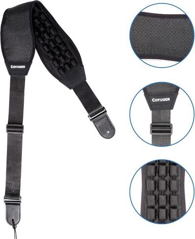Coyuger Air Cell Guitar Strap for Electric & Bass with 3" Wide Neoprene Pad Guitar Strap Adjustable Length from 48" to 57", Gift for Guitar Players in Saudi Arabia