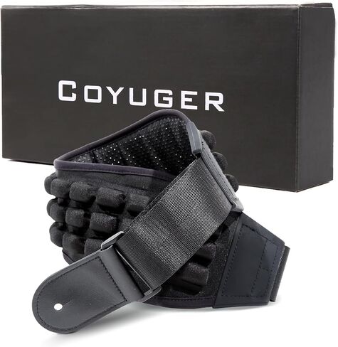 Coyuger Air Cell Guitar Strap for Electric & Bass with 3" Wide Neoprene Pad Guitar Strap Adjustable Length from 48" to 57", Gift for Guitar Players in Saudi Arabia