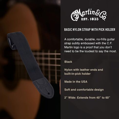 Martin Guitar Strap (18A0103),Black in Saudi Arabia