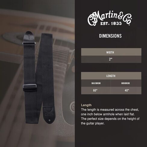 Martin Guitar Strap (18A0103),Black in Saudi Arabia