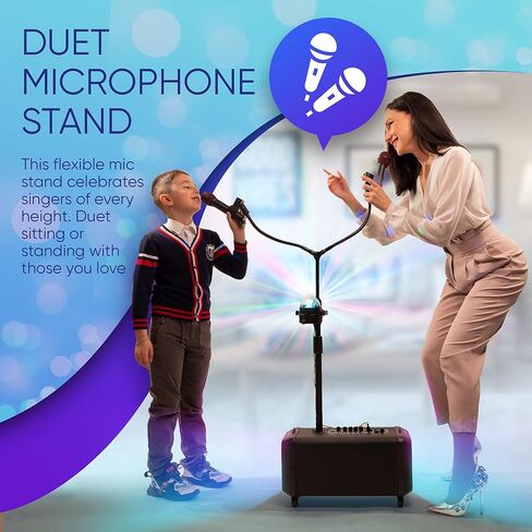 جهاز كاريوكي بلوتوث من ماسينجو للبالغين والأطفال - 2 ميكروفونات كاريوكي لاسلكية مع حامل ميكروفون ثنائي - نظام مكبر صوت PA محمول، كرة ديسكو، أضواء الحفلات، كابل تلفزيون ووصلة جيتار - Lento X5 in Kuwait