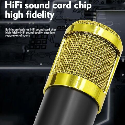 Elimavi USB Microphone, Plug & Play PC Computer Podcast Condenser Cardioid Metal Mic Kit with Professional Sound Chipset for Recording, Gaming, Singing, YouTube in Kuwait