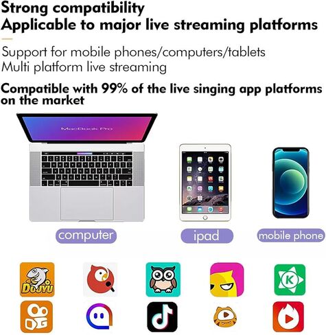 Elimavi USB Microphone, Plug & Play PC Computer Podcast Condenser Cardioid Metal Mic Kit with Professional Sound Chipset for Recording, Gaming, Singing, YouTube in Kuwait