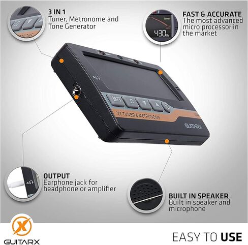 جيتار اكس موالف ومولد نغمة ومولد نغمة لجميع الادوات - أوضاع كروماتيك وجيتار وقيثارة وكمان وباس من اكس 7 in Kuwait