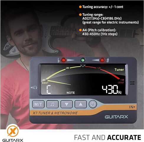 جيتار اكس موالف ومولد نغمة ومولد نغمة لجميع الادوات - أوضاع كروماتيك وجيتار وقيثارة وكمان وباس من اكس 7 in Kuwait