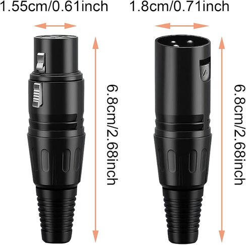 DKARDU 10PCS 3 Pin XLR Solder Connector, 5 Male and 5 Female XLR Mic Snake Plug, Microphone Audio Socket for High Conductivity and Ultra-Low Noise in Saudi Arabia