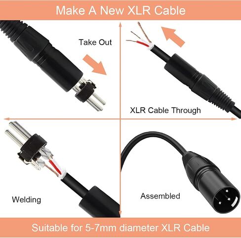 DKARDU 10PCS 3 Pin XLR Solder Connector, 5 Male and 5 Female XLR Mic Snake Plug, Microphone Audio Socket for High Conductivity and Ultra-Low Noise in Saudi Arabia