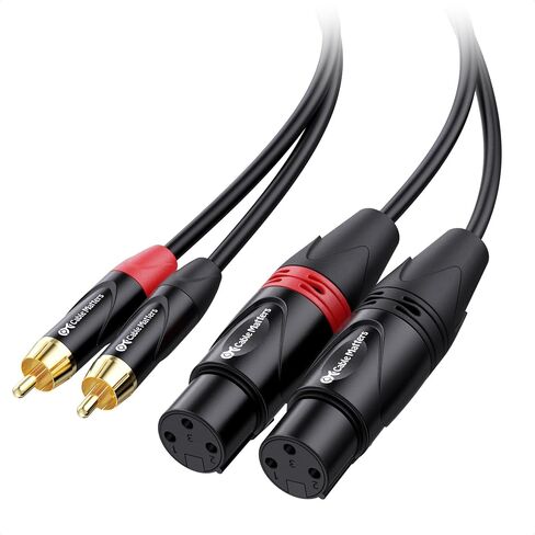 كابل ماترز ثنائي XLR إلى كابل RCA بطول 10 أقدام، كابل XLR أنثى إلى كابل RCA (كابل أنثى مزدوج XLR إلى RCA) - 10 أقدام in Kuwait