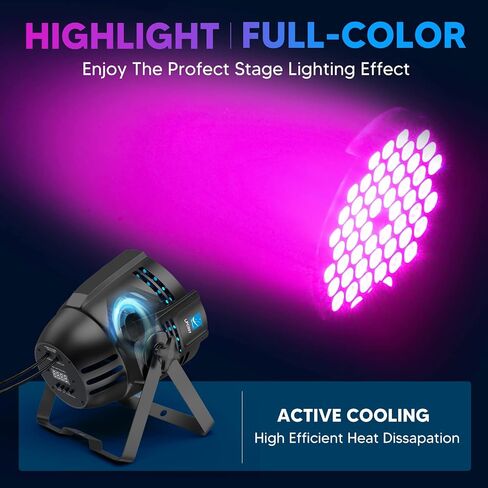 Big Dipper DJ Stage Lights DMX Sound Activated LED Par Light 54x3W RGB Stage Lighting Uplights for Parties, Concert, Band, Theater, Wedding, Club, Bar, Church, 4 Pack in Kuwait