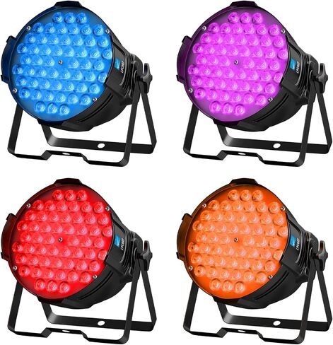 Big Dipper DJ Stage Lights DMX Sound Activated LED Par Light 54x3W RGB Stage Lighting Uplights for Parties, Concert, Band, Theater, Wedding, Club, Bar, Church, 4 Pack in Kuwait