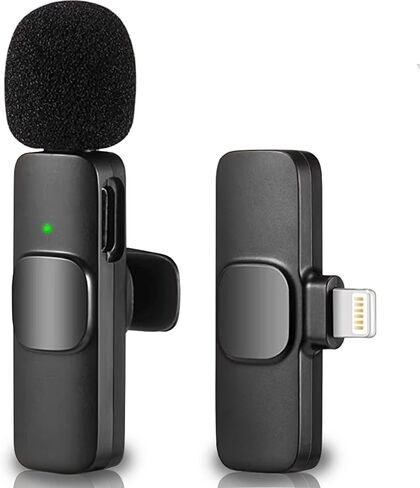 ميكروفون لاسلكي صغير الحجم لأجهزة iPhone وiPad - ميكروفون احترافي مثبت على طية الصدر للبودكاست والغناء والأطفال - لاسلكي متعدد الاتجاهات لتقليل الضوضاء وتسجيل مكثف Denoise in Kuwait