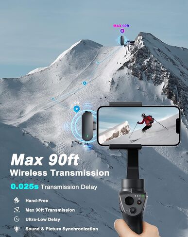 ميكروفون VIOK اللاسلكي لجهاز iPhone iPad، 2 ميكروفون صغير مع علبة شحن، 2.4G تأخير منخفض جدًا 90 قدمًا ميكروفون لاسلكي لتسجيل الفيديو، مدونة فيديو، مقابلة، Tiktok، YouTube in Saudi Arabia