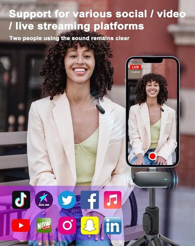 ميكروفون VIOK اللاسلكي لجهاز iPhone iPad، 2 ميكروفون صغير مع علبة شحن، 2.4G تأخير منخفض جدًا 90 قدمًا ميكروفون لاسلكي لتسجيل الفيديو، مدونة فيديو، مقابلة، Tiktok، YouTube in Saudi Arabia