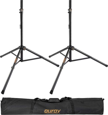 Auray SS-47A-PB Deluxe Lightweight Height-Adjustable Aluminum Speaker Stands with Tripod Base and Carrying Case in Kuwait