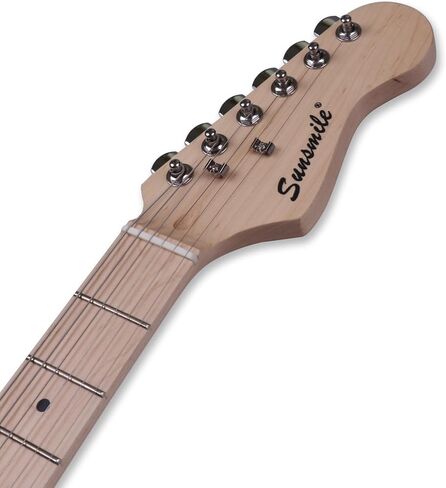 جيتار كهربائي Sunsmile بالحجم الكامل مع جسم رماد وعنق خشب القيقب الصلب ولوحة أصابع التقاطات H-H وجسر ثابت مثبت بمسامير من الكروم مع حقيبة وحزام. in Kuwait