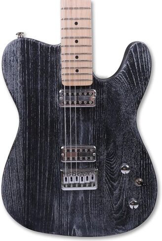 جيتار كهربائي Sunsmile بالحجم الكامل مع جسم رماد وعنق خشب القيقب الصلب ولوحة أصابع التقاطات H-H وجسر ثابت مثبت بمسامير من الكروم مع حقيبة وحزام. in Kuwait