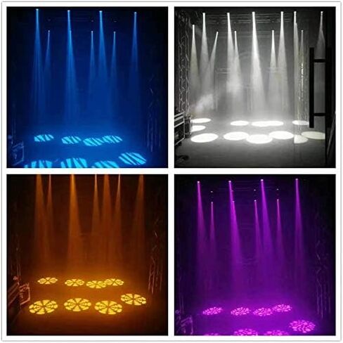 60W Moving Head Lights 6 IN1 DMX-512 16/18 Channels Stage Lighting Sound Activated Spotlight RGBW+Amber+UV for Party KTV Pub Bar Disco Dj Show Wedding Ceremony (7 * 12w-2PCS) in Kuwait