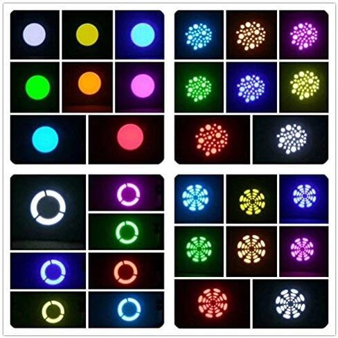 60W Moving Head Lights 6 IN1 DMX-512 16/18 Channels Stage Lighting Sound Activated Spotlight RGBW+Amber+UV for Party KTV Pub Bar Disco Dj Show Wedding Ceremony (7 * 12w-2PCS) in Kuwait