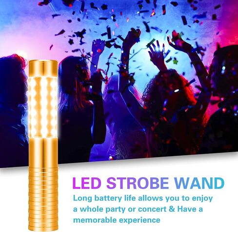 مصباح ليد ستروب باتون لخدمة الزجاجات، زجاجة ضوء خدمة زجاجة ضوء قابل لاعادة الاستخدام مع 3 اوضاع اضاءة للنوادي الليلية وحفلات الزفاف ومستلزمات الانشطة (ذهبي) in Kuwait