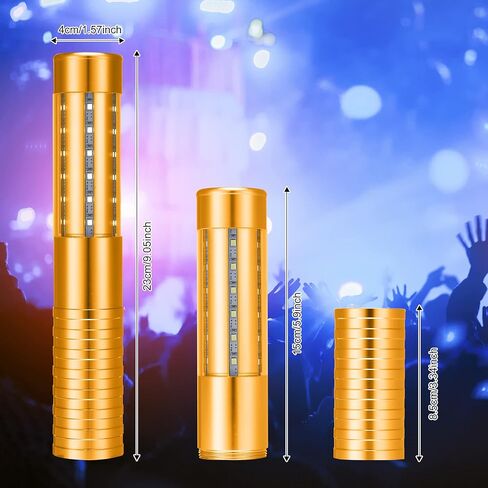 مصباح ليد ستروب باتون لخدمة الزجاجات، زجاجة ضوء خدمة زجاجة ضوء قابل لاعادة الاستخدام مع 3 اوضاع اضاءة للنوادي الليلية وحفلات الزفاف ومستلزمات الانشطة (ذهبي) in Kuwait