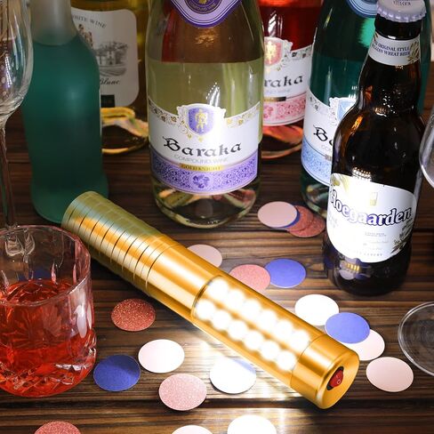 مصباح ليد ستروب باتون لخدمة الزجاجات، زجاجة ضوء خدمة زجاجة ضوء قابل لاعادة الاستخدام مع 3 اوضاع اضاءة للنوادي الليلية وحفلات الزفاف ومستلزمات الانشطة (ذهبي) in Kuwait