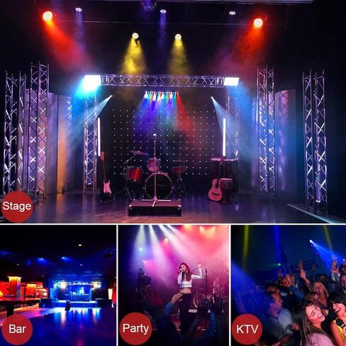 مصابيح MOSFiATA Par Lights 4 Pack، RGB 36 LED أضواء المسرح التحكم DMX المنشط بالصوت، 7 أوضاع إضاءة مع إضاءة المسرح للتحكم عن بعد، أضواء حفلات DJ Par لنادي KTV Disco Party in Kuwait