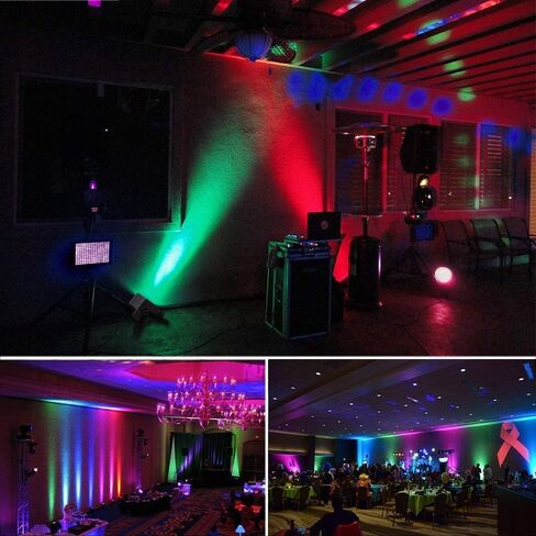 مصابيح MOSFiATA Par Lights 4 Pack، RGB 36 LED أضواء المسرح التحكم DMX المنشط بالصوت، 7 أوضاع إضاءة مع إضاءة المسرح للتحكم عن بعد، أضواء حفلات DJ Par لنادي KTV Disco Party in Kuwait