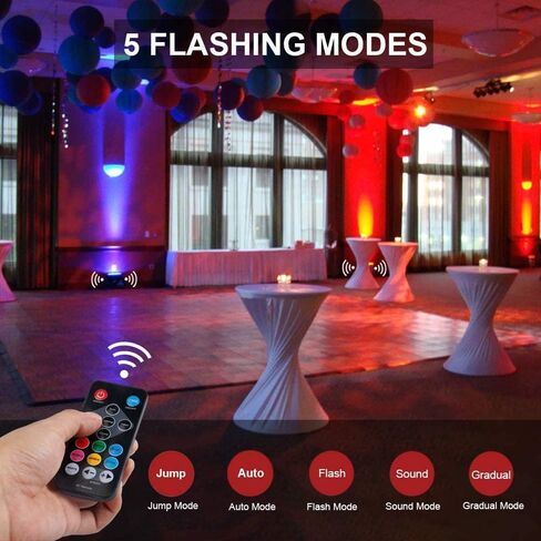 مصابيح MOSFiATA Par Lights 4 Pack، RGB 36 LED أضواء المسرح التحكم DMX المنشط بالصوت، 7 أوضاع إضاءة مع إضاءة المسرح للتحكم عن بعد، أضواء حفلات DJ Par لنادي KTV Disco Party in Kuwait
