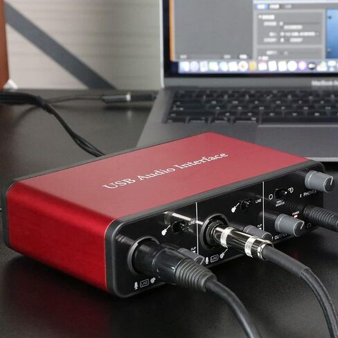2i2 USB Audio Interface with 48V Phantom Power 24 Bit/192kHz with Pop Filter Support Smartphone，Tablet，PC， For the Guitarist/Vocalist/Podcaster/TikTok Anchor(No DAW Recording Software) in Saudi Arabia