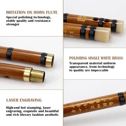 Bamboo Flute Musical Instruments Wooden Flute Chinese Flute Instrument Chinese Bamboo Classic Musical Instrument for Kids Adults Beginners (Key D) in Saudi Arabia