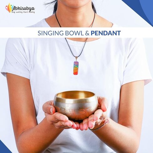 وعاء غناء تبتي - مجموعة وعاء صوت للتأمل مصنوعة يدويا في نيبال لليقظة والريكي والحمامات الصوتية رائعة لديكور زين او هدية روحية، اكسسوارات اليوغا للنساء، العلاج الصوتي in Kuwait