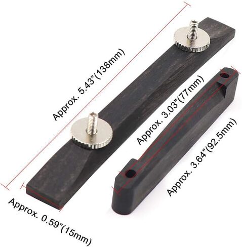 DISENS خشب الأبنوس غيتار جسور 6 سلسلة قابلة للتعديل جاز Archtop غيتار جسر اصلاح قطع غيار in Kuwait