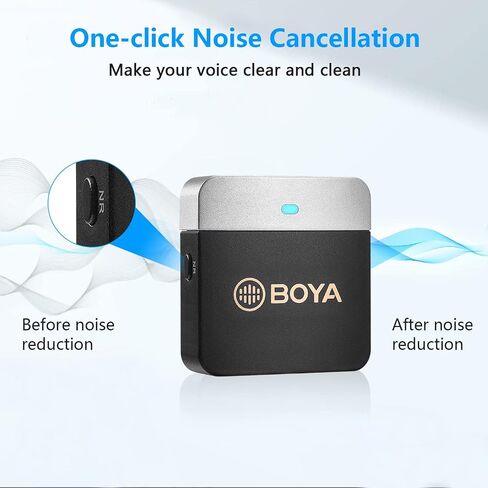 BOYA Wireless Lavalier Microphone 2.4GHz Duan Channel Wireless Micrrophone System with Transmitter and 1 Receiver for Camera iPhone Android Phone Video Recording YouTube Vlog Live Streaming (BY-M1V1) in Saudi Arabia