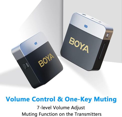 BOYA Wireless Lavalier Microphone 2.4GHz Duan Channel Wireless Micrrophone System with Transmitter and 1 Receiver for Camera iPhone Android Phone Video Recording YouTube Vlog Live Streaming (BY-M1V1) in Saudi Arabia