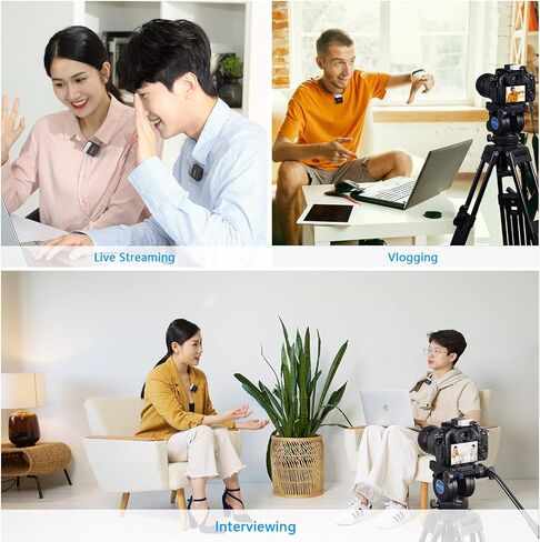 BOYA Wireless Lavalier Microphone 2.4GHz Duan Channel Wireless Micrrophone System with Transmitter and 1 Receiver for Camera iPhone Android Phone Video Recording YouTube Vlog Live Streaming (BY-M1V1) in Saudi Arabia
